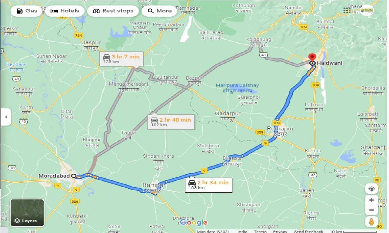 moradabad-to-haldwani-one-way