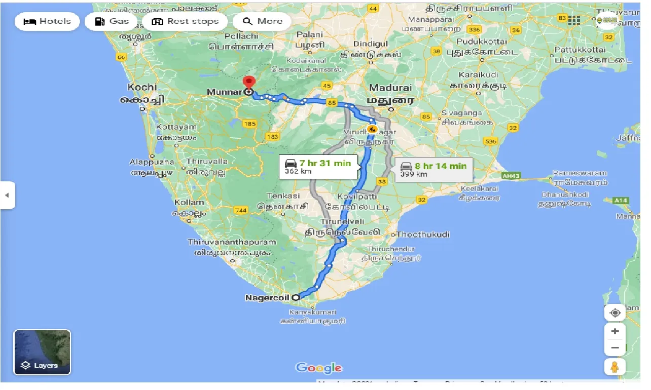 nagercoil-to-munnar-one-way