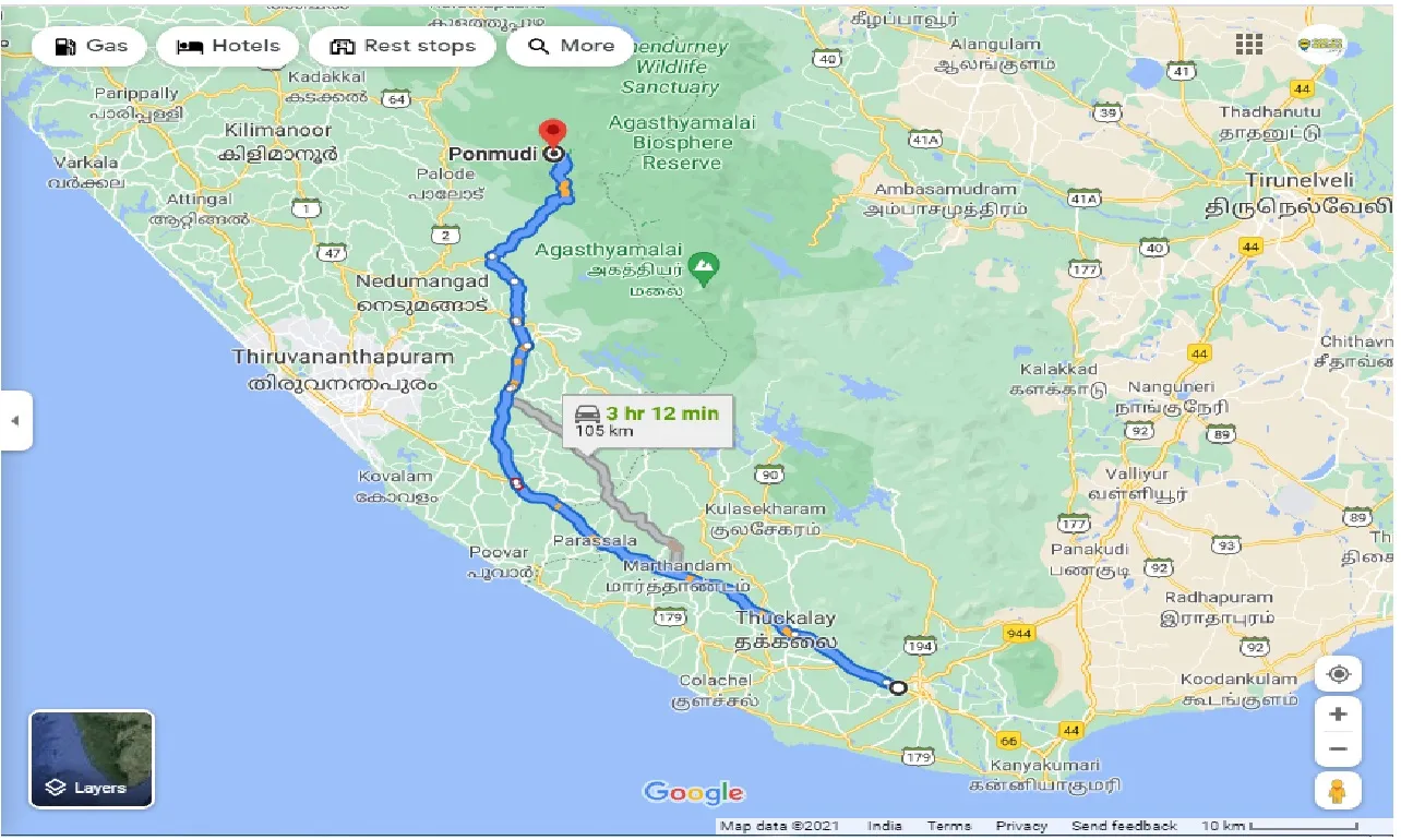 nagercoil-to-ponmudi-round-trip