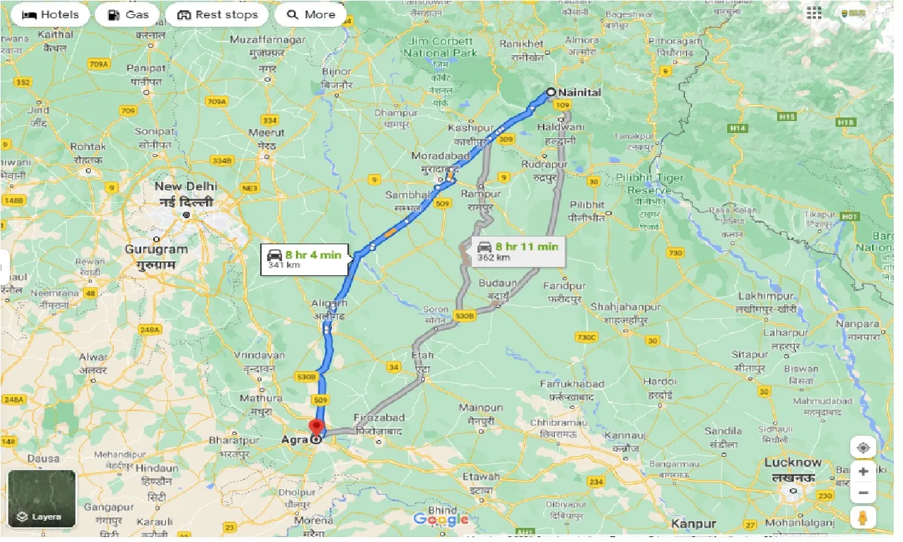 nainital-to-agra-round-trip