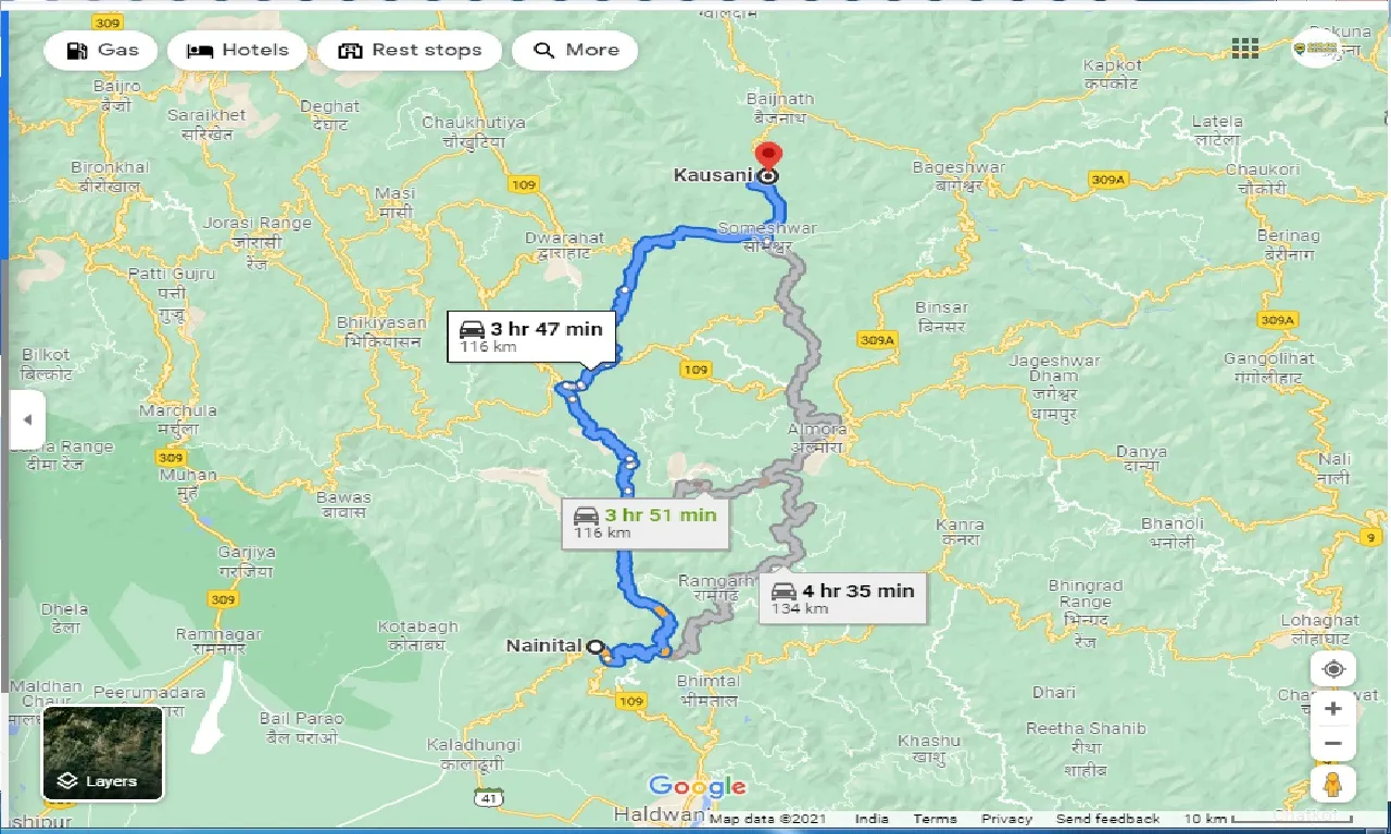 nainital-to-kausani-round-trip