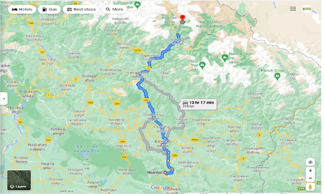 nainital-to-valley-of-flowers-one-way