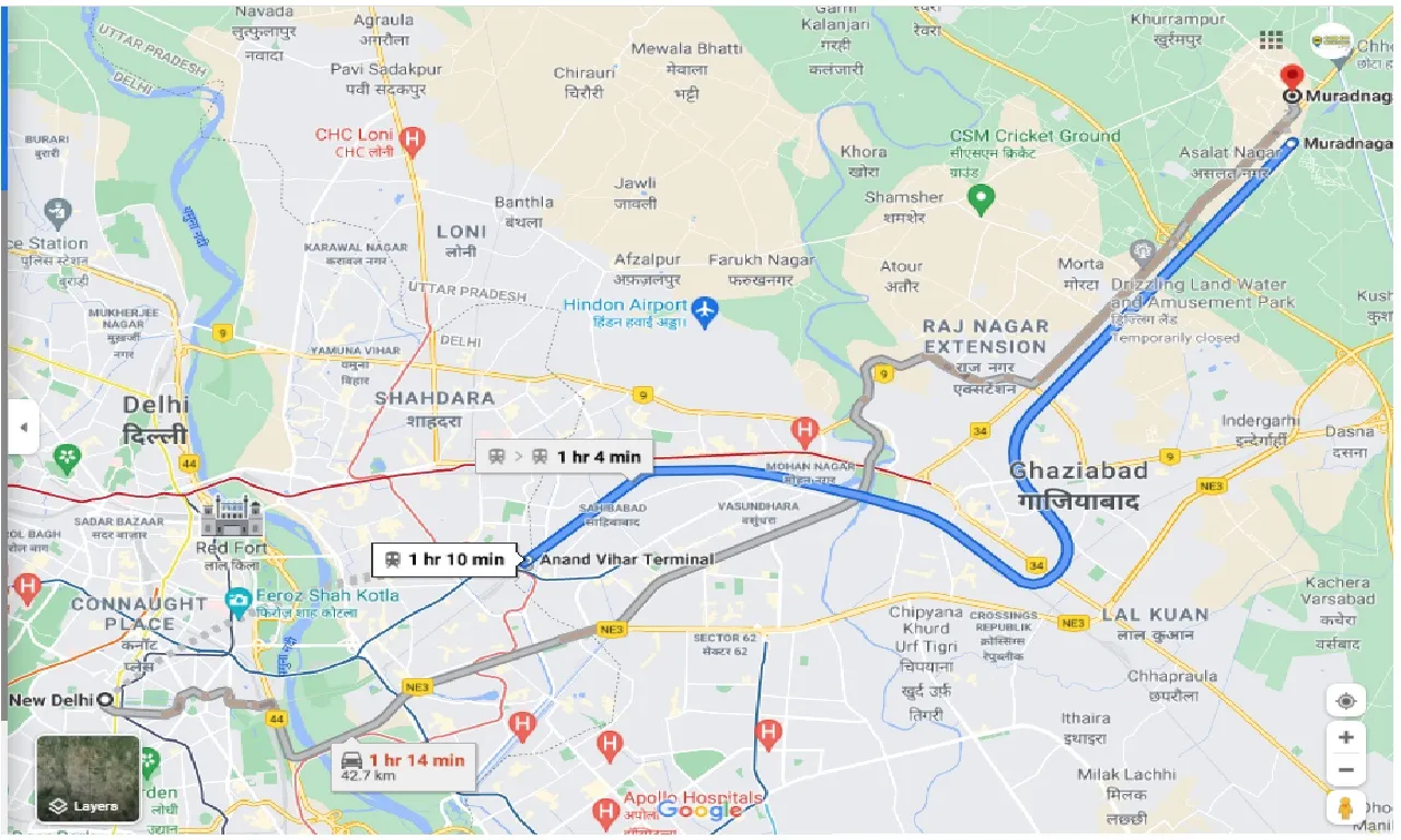 new-delhi-to-muradnagar-round-trip