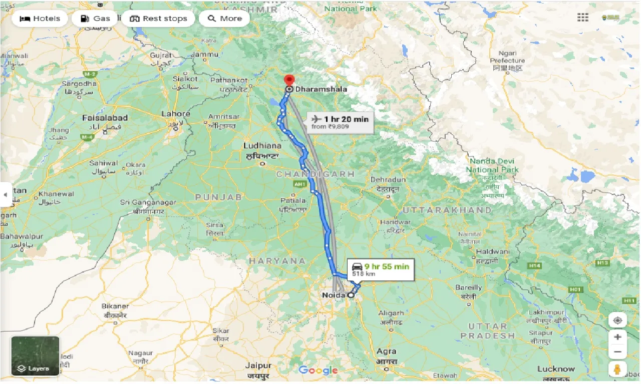 noida-to-dharamsala-round-trip