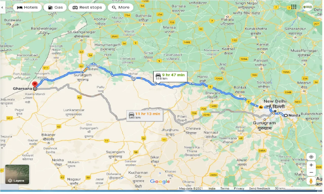 noida-to-gharsana-round-trip