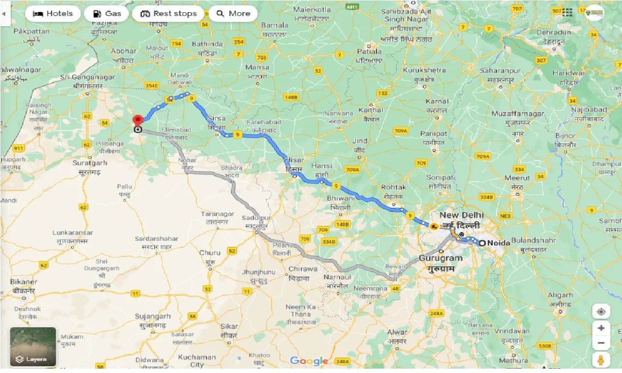 noida-to-hanumangarh-round-trip