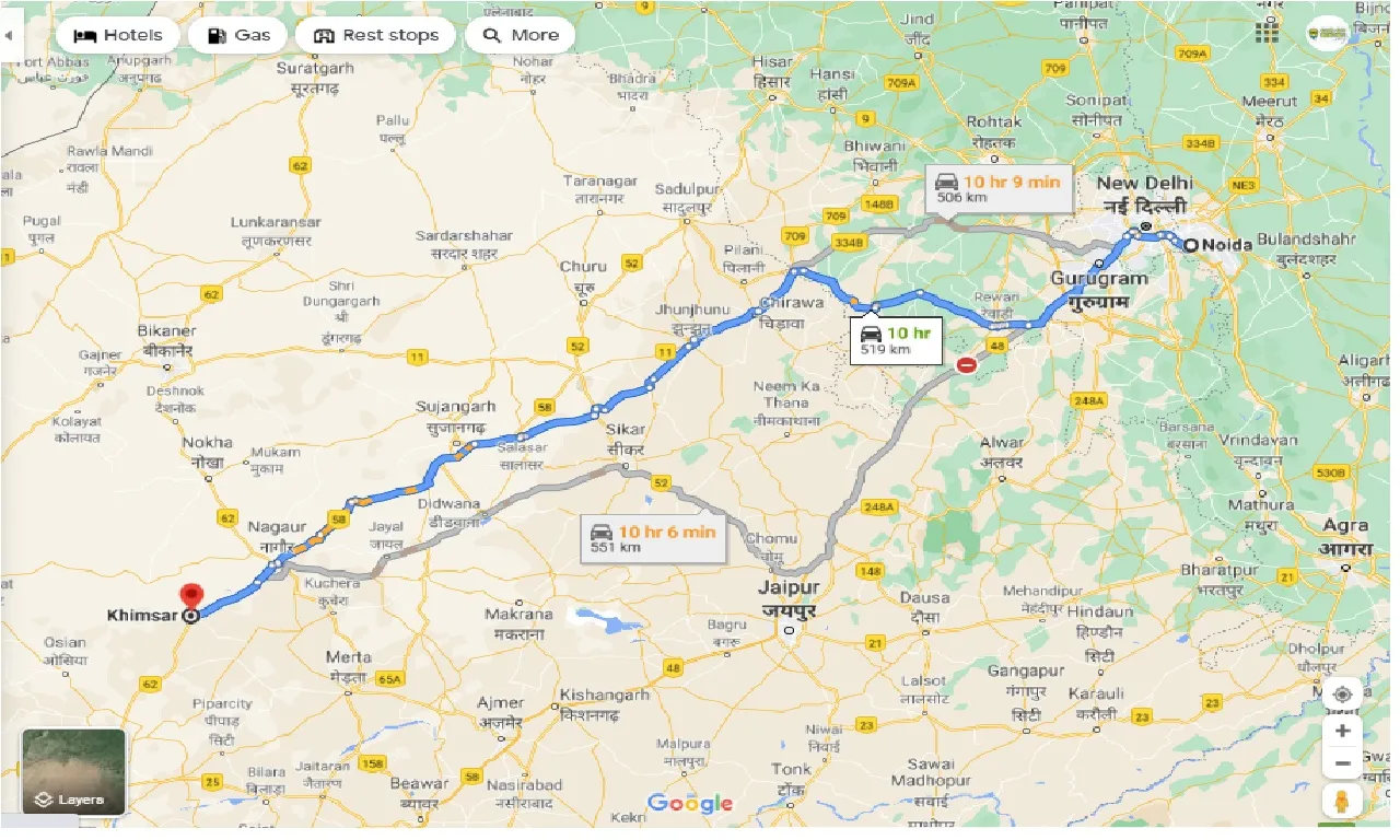 noida-to-khimsar-round-trip