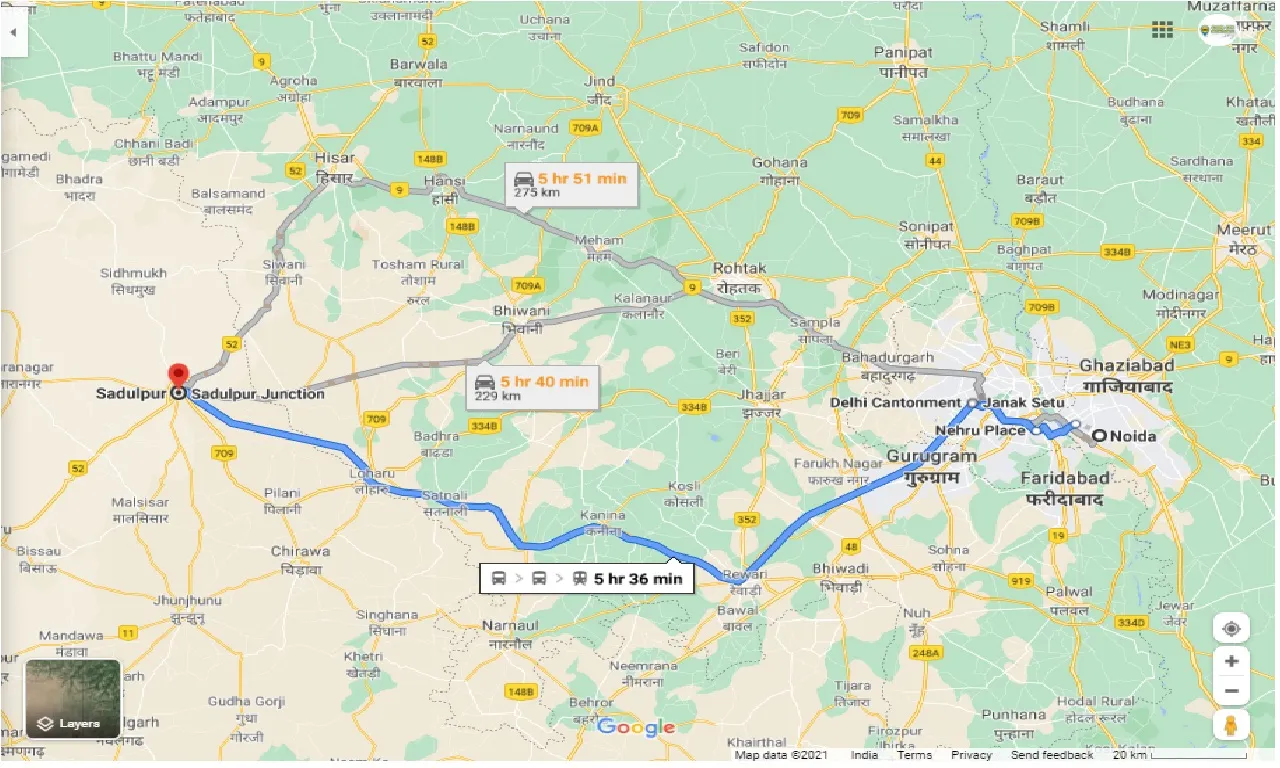 noida-to-sadulpur-round-trip