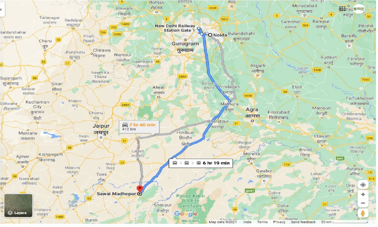 noida-to-sawai-madhopur-round-trip