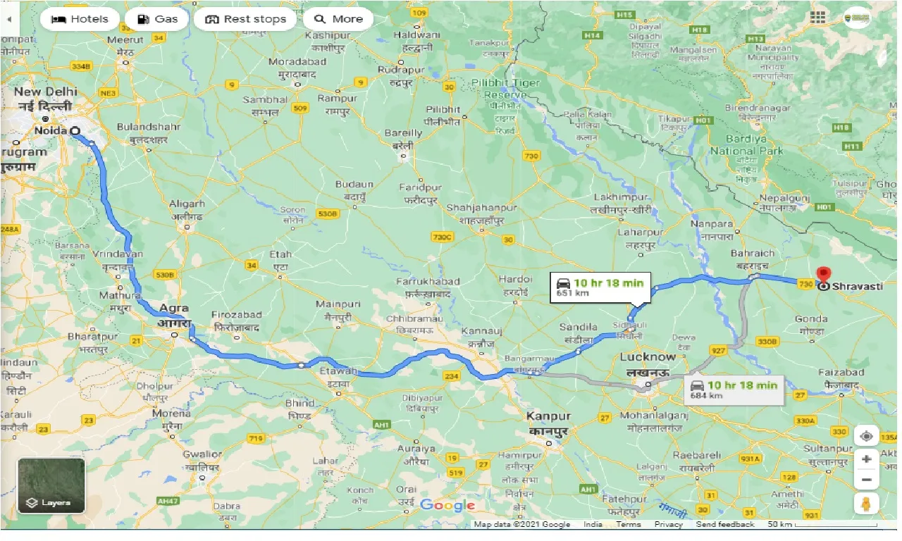 noida-to-shravasti-round-trip