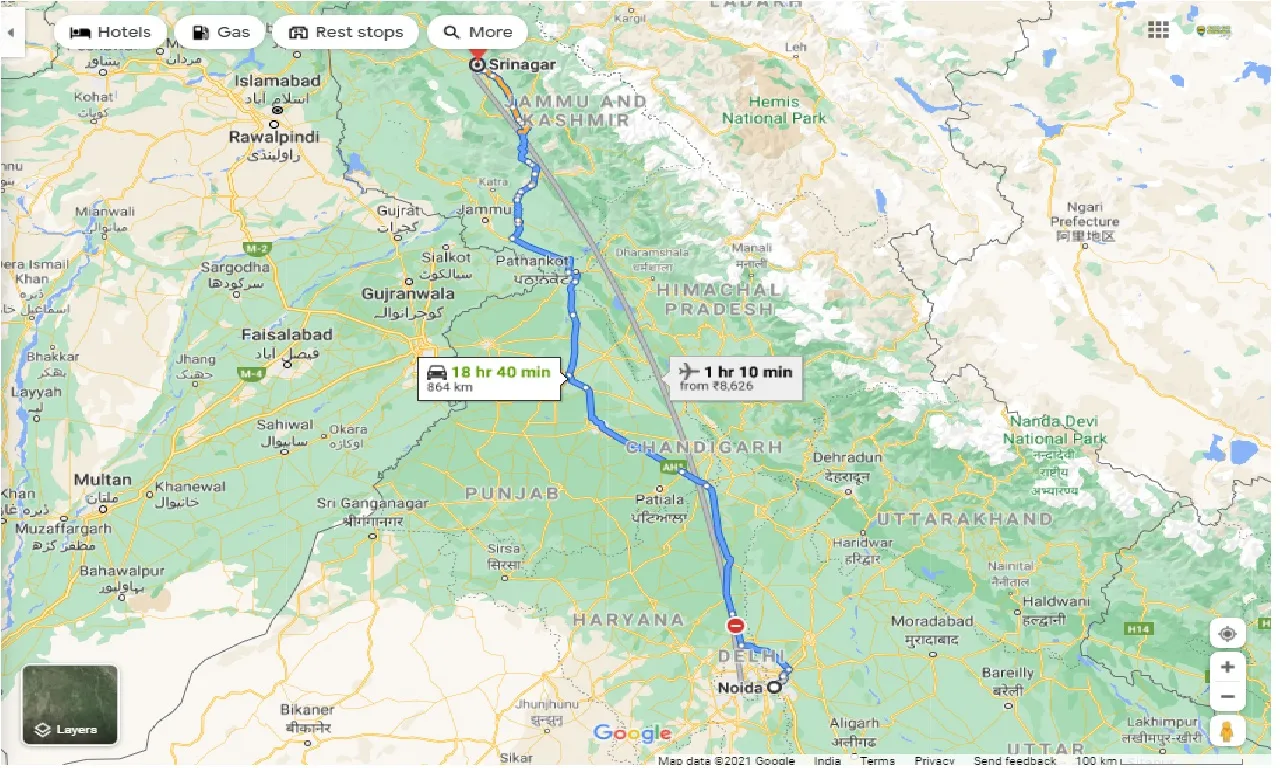 noida-to-srinagar-one-way