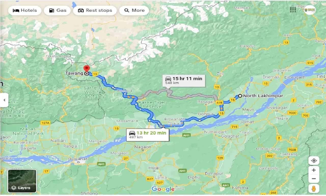 north-lakhimpur-to-tawang-one-way