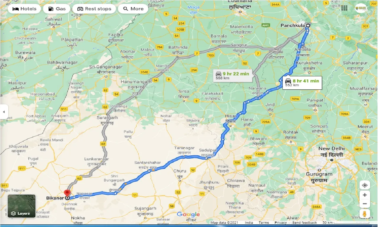 panchkula-to-bikaner-one-way