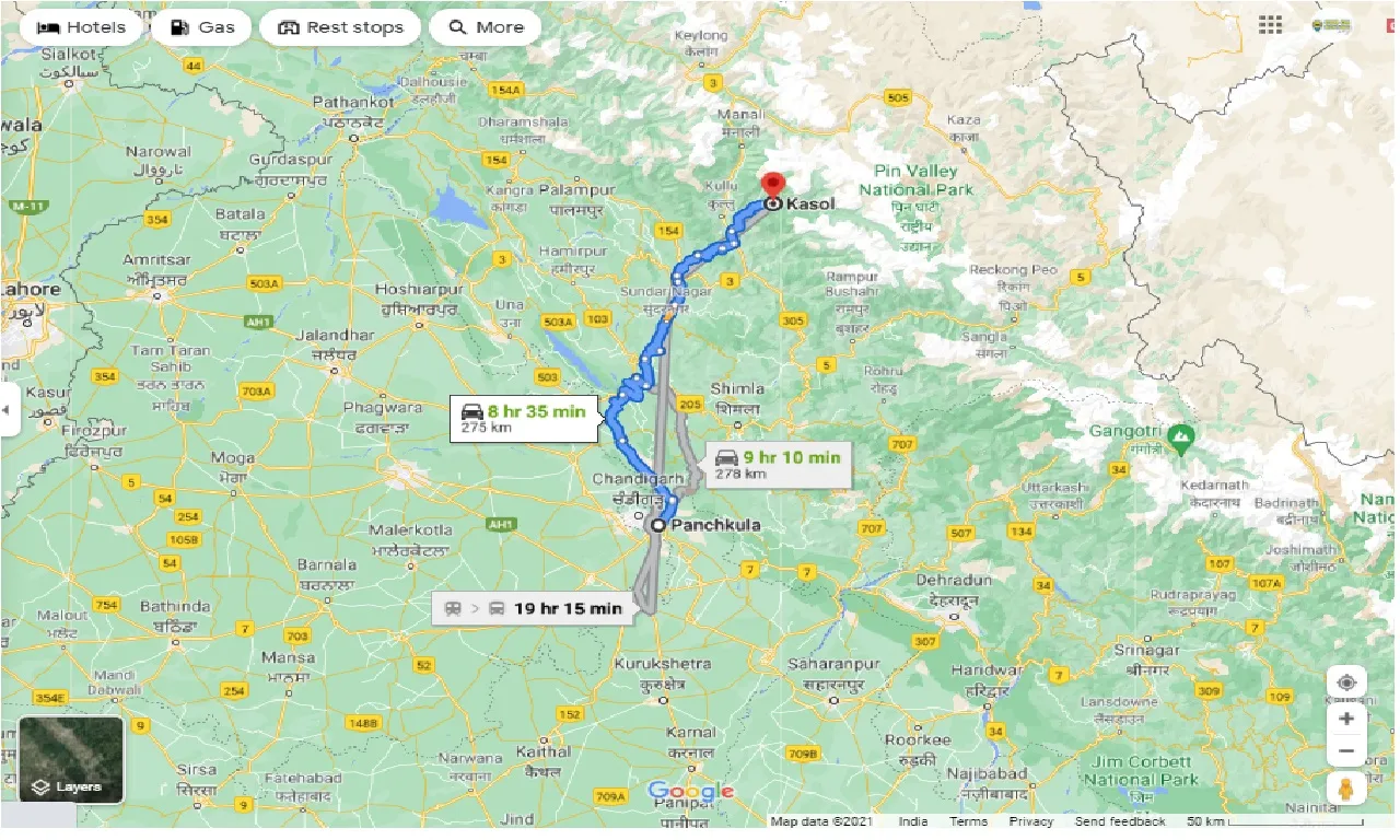 panchkula-to-kasol-one-way