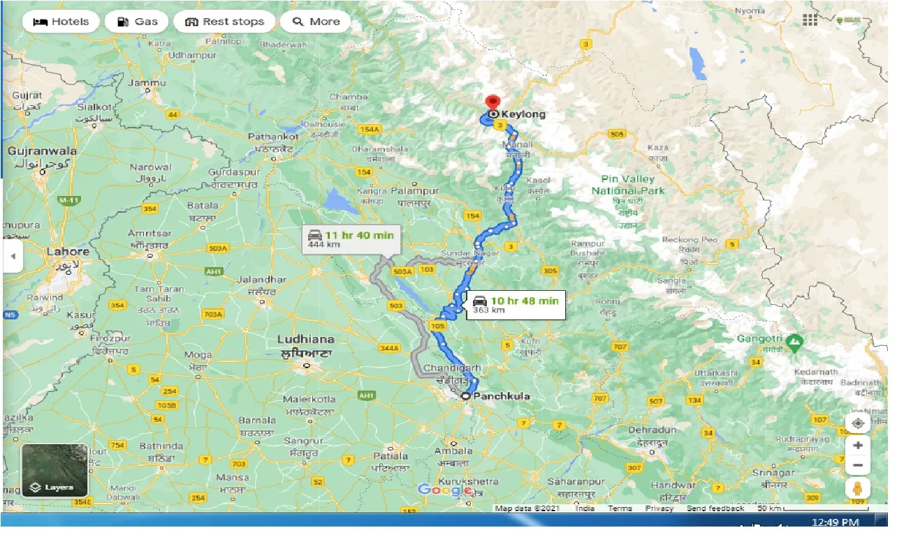 panchkula-to-keylong-round-trip