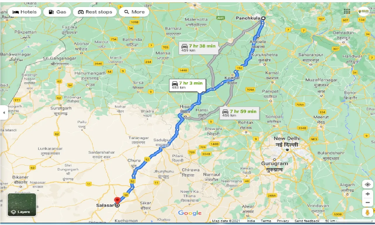 panchkula-to-salasar-round-trip