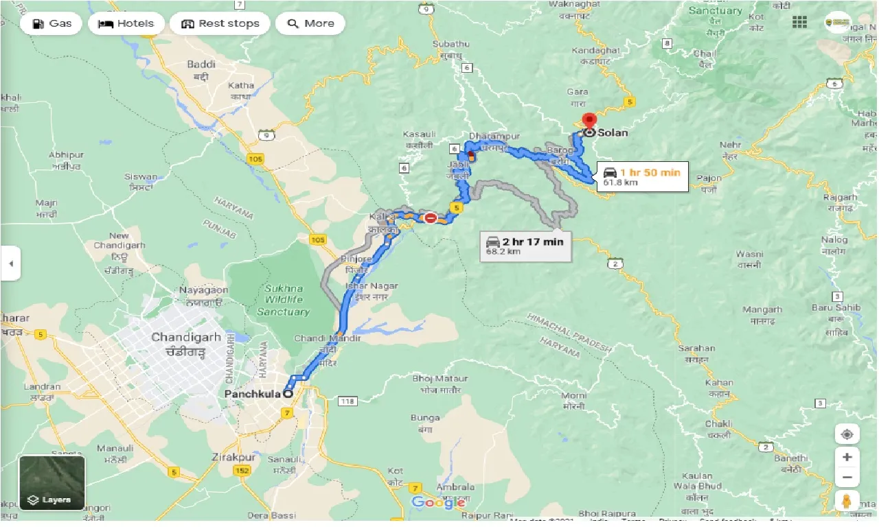 panchkula-to-solan-one-way