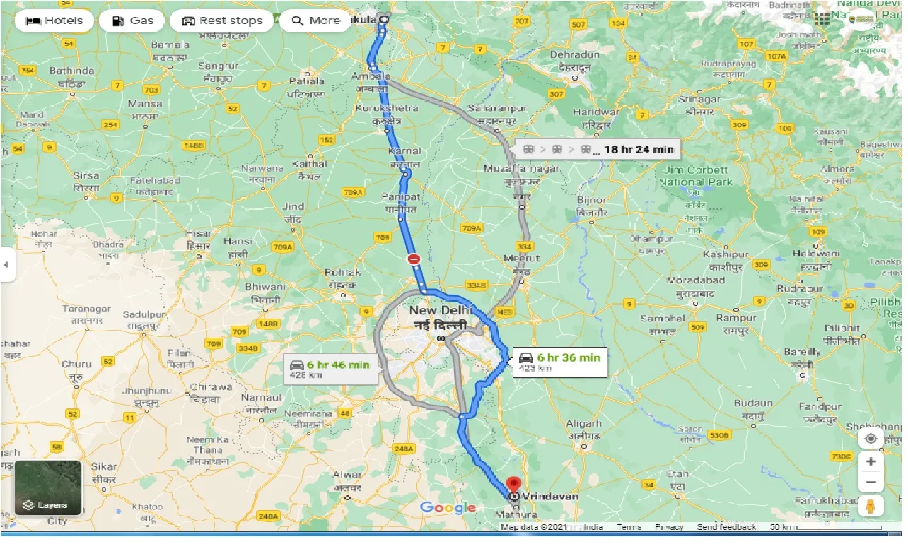 panchkula-to-vrindavan-round-trip