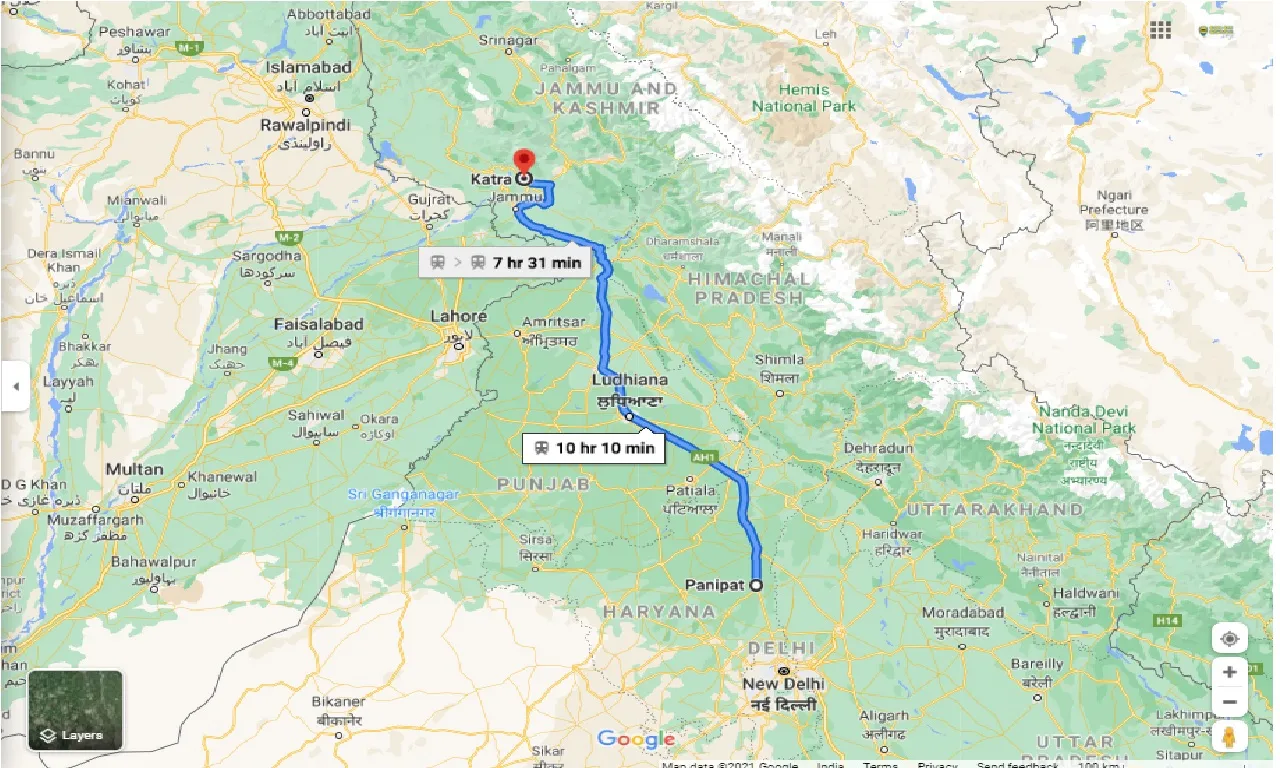 panipat-to-katra-round-trip