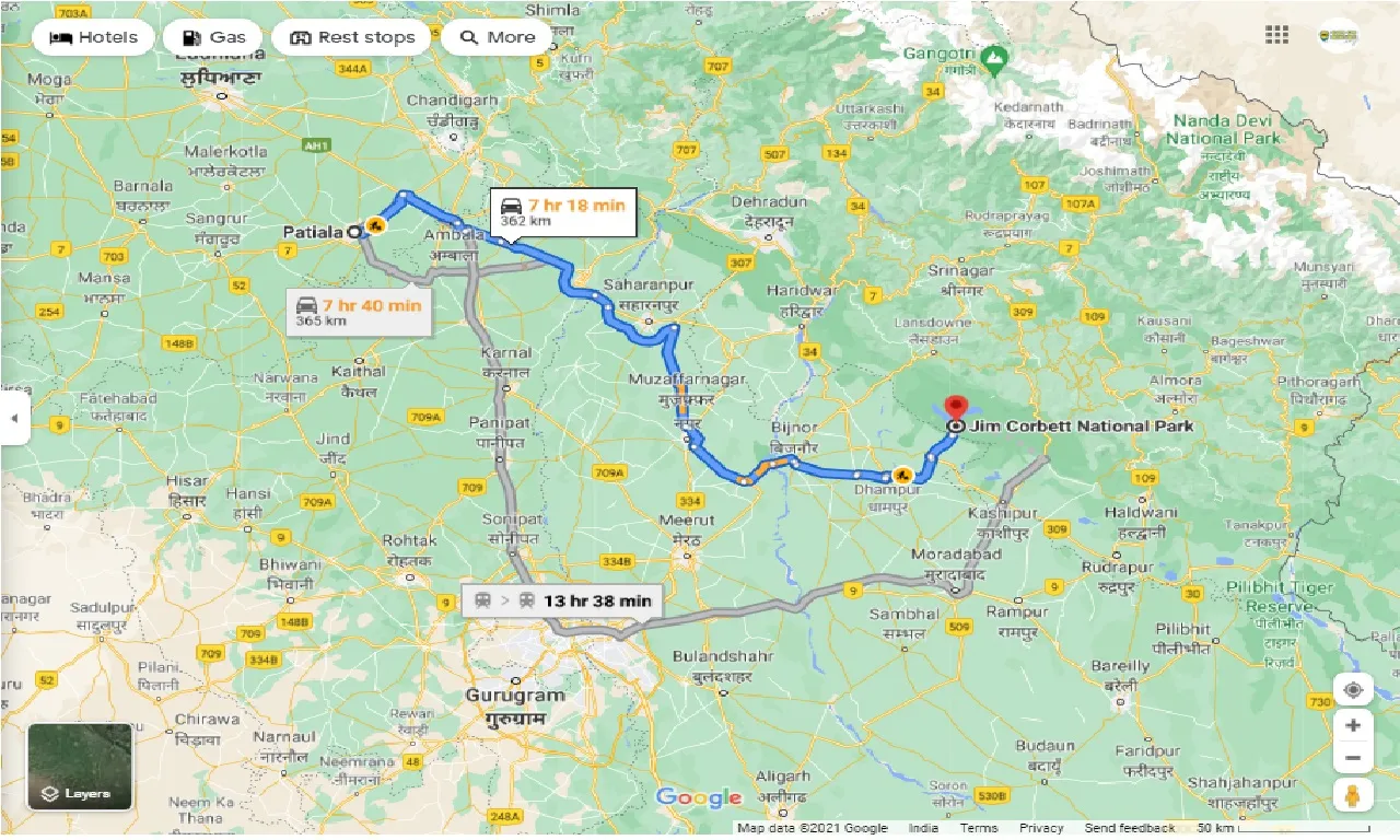 patiala-to-jim-corbett-national-park-one-way