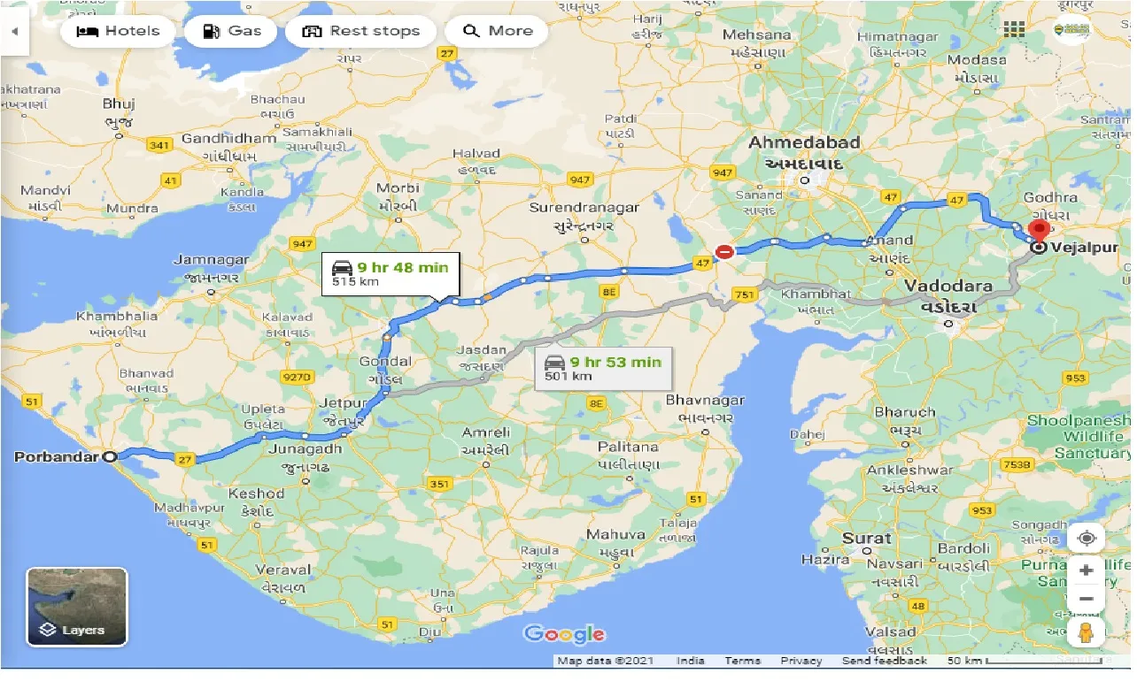 porbandar-to-vejalpur-taxi