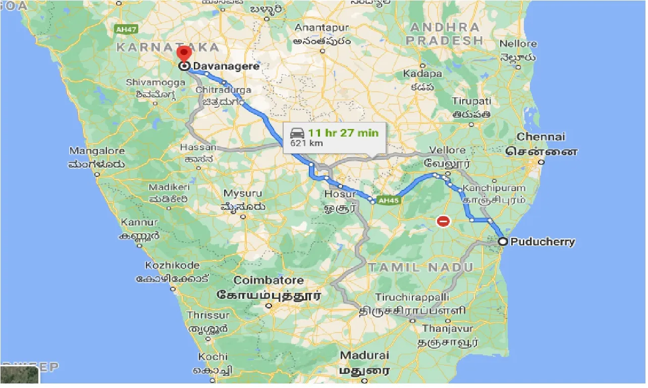 puducherry-to-davanagere-taxi