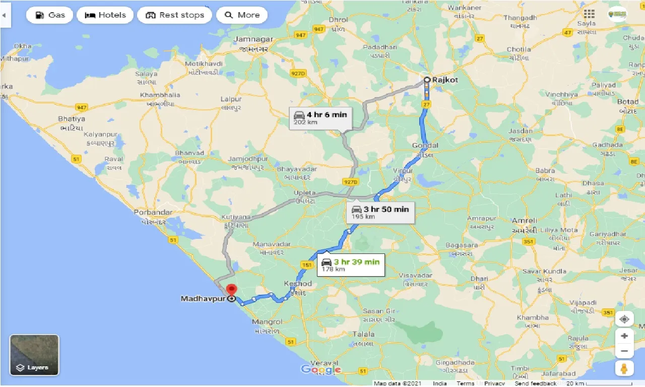 rajkot-to-madhavpur-one-way