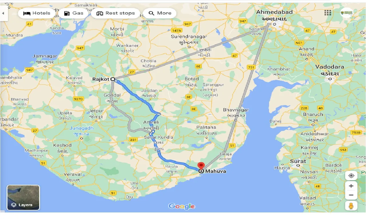 rajkot-to-mahuva-one-way