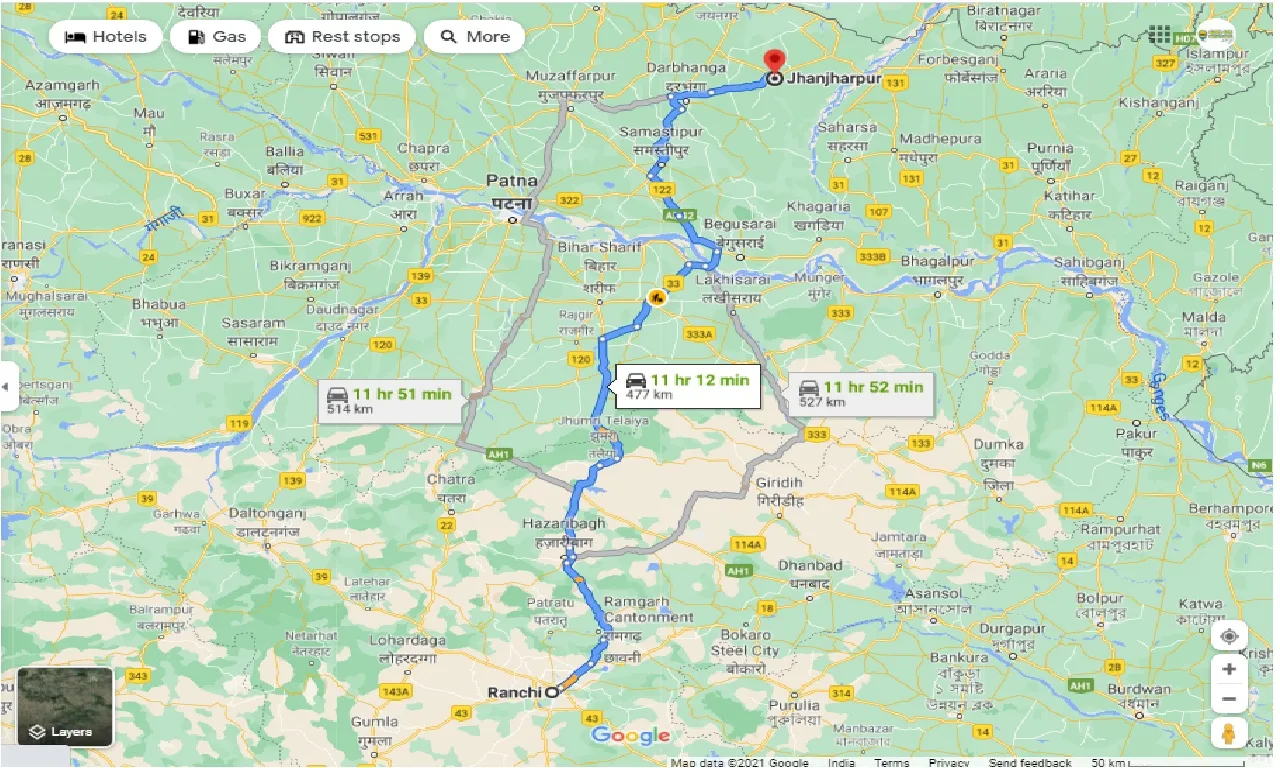 ranchi-to-jhanjharpur-one-way