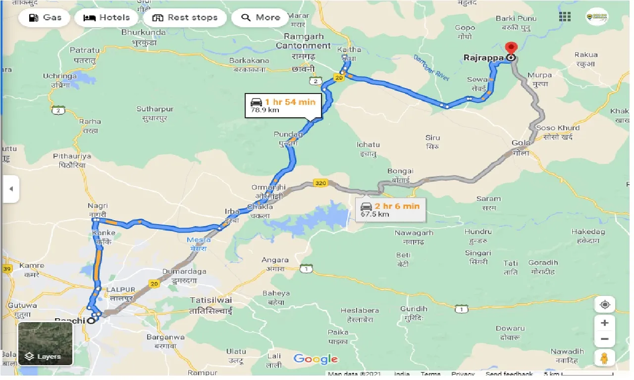 ranchi-to-rajrappa-one-way