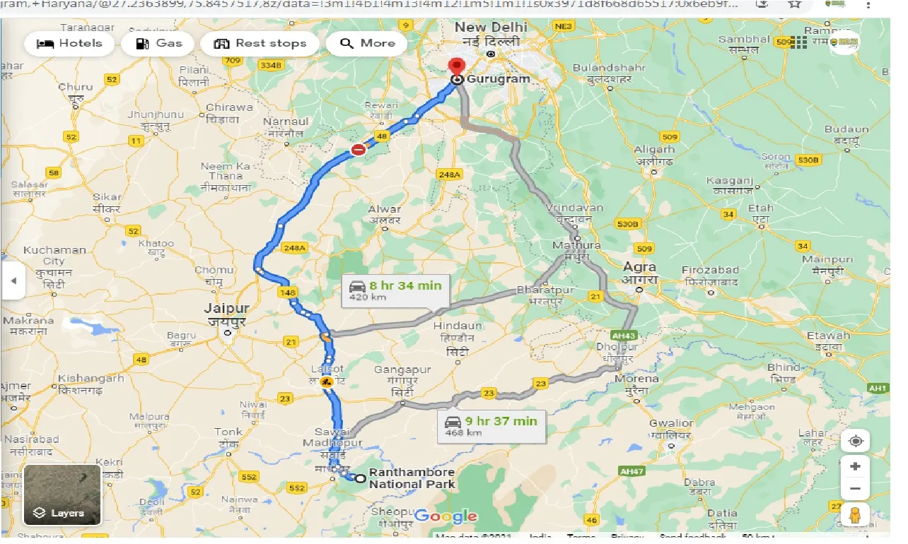 ranthambore-to-gurgaon-one-way