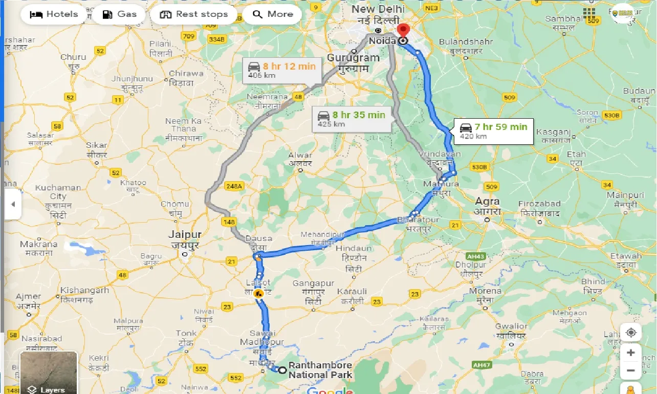 ranthambore-to-noida-one-way