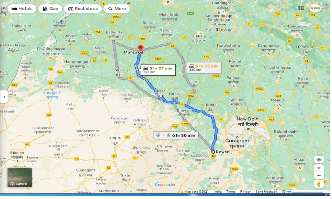 rewari-to-mansa-one-way