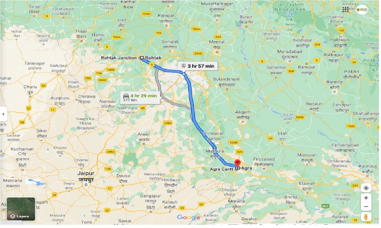 rohtak-to-agra-round-trip