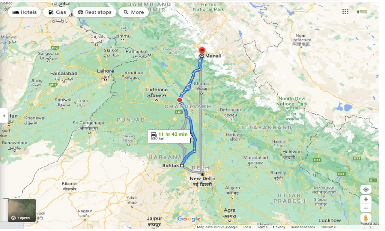 rohtak-to-manali-round-trip