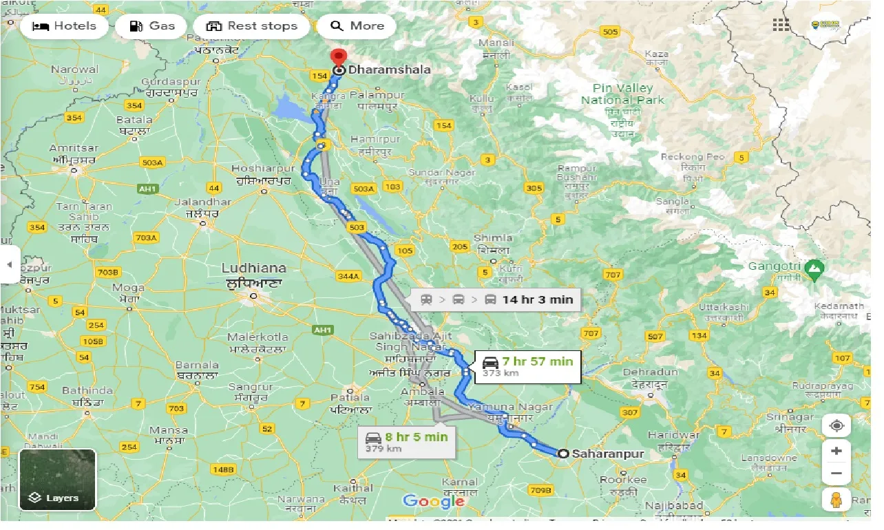 saharanpur-to-dharamshala-round-trip