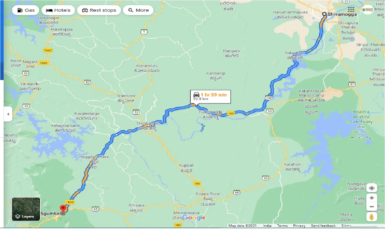 shimoga-to-agumbe-round-trip