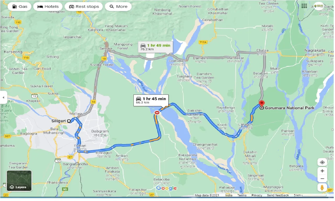 siliguri-to-gorumara-national-park-round-trip