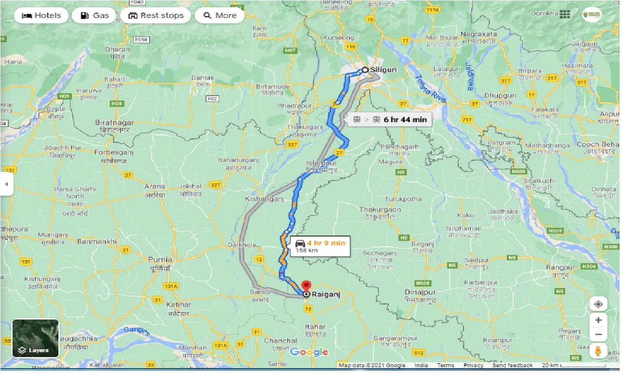 siliguri-to-raiganj-one-way