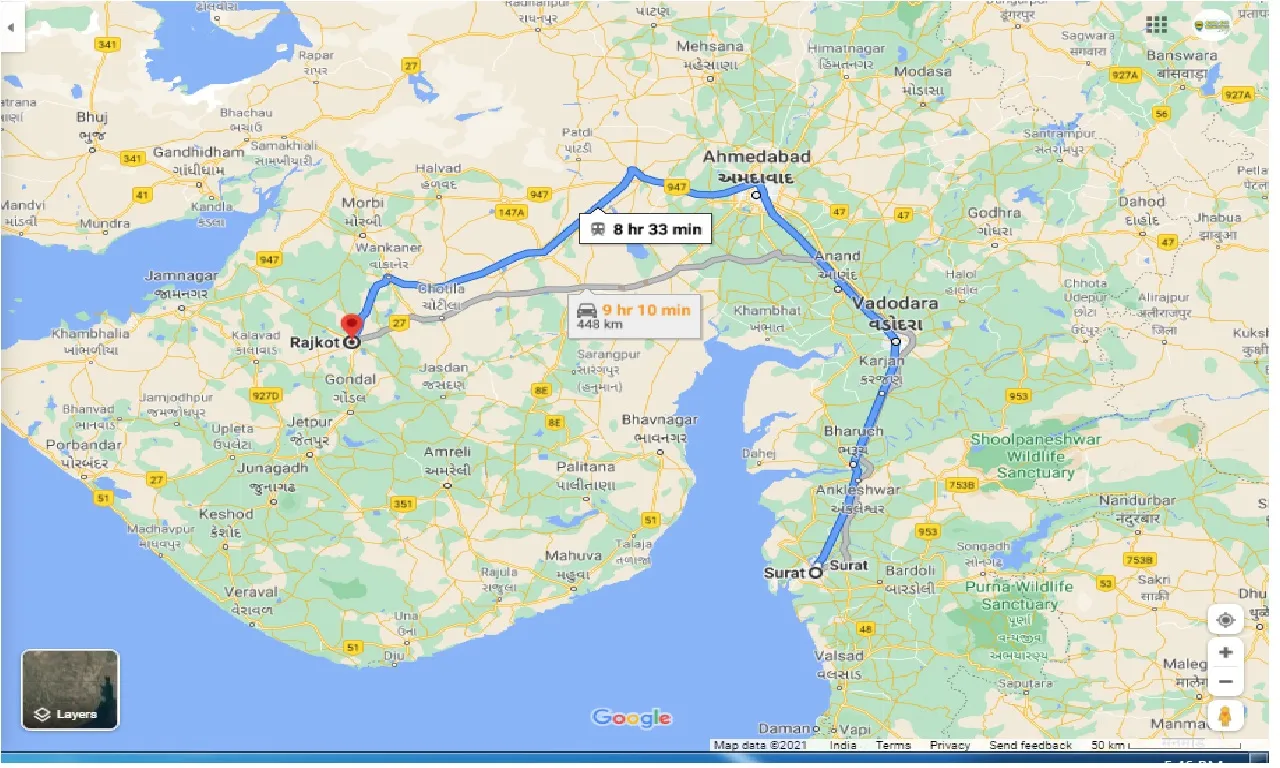 surat-to-rajkot-one-way