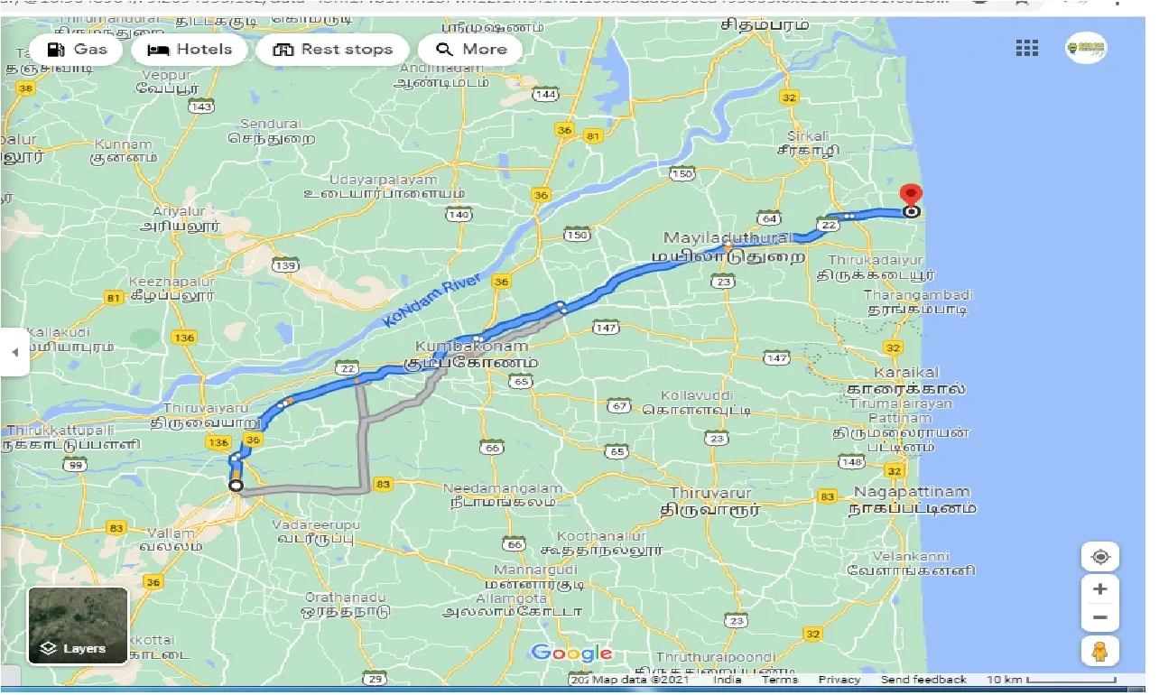 thanjavur-to-poompuhar-round-trip