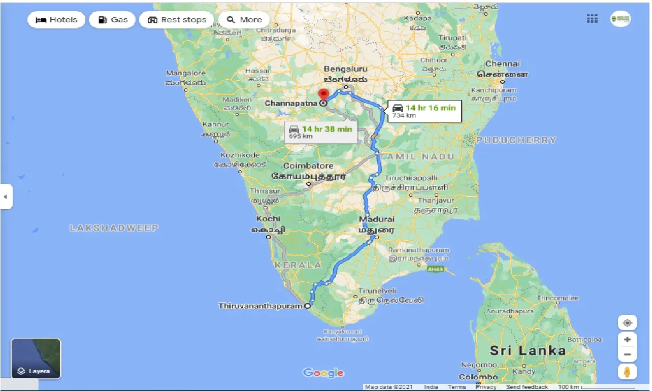 thiruvananthapuram-to-channapatna-one-way