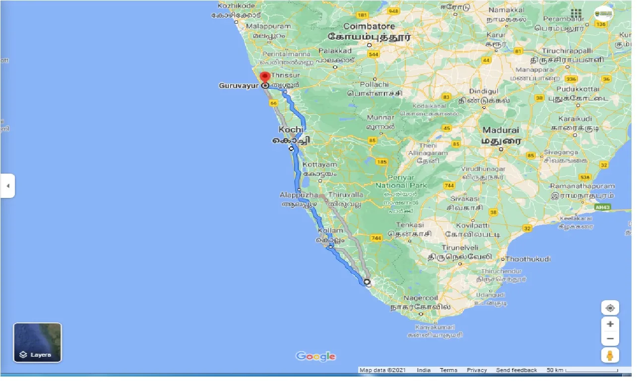 thiruvananthapuram-to-guruvayoor-round-trip