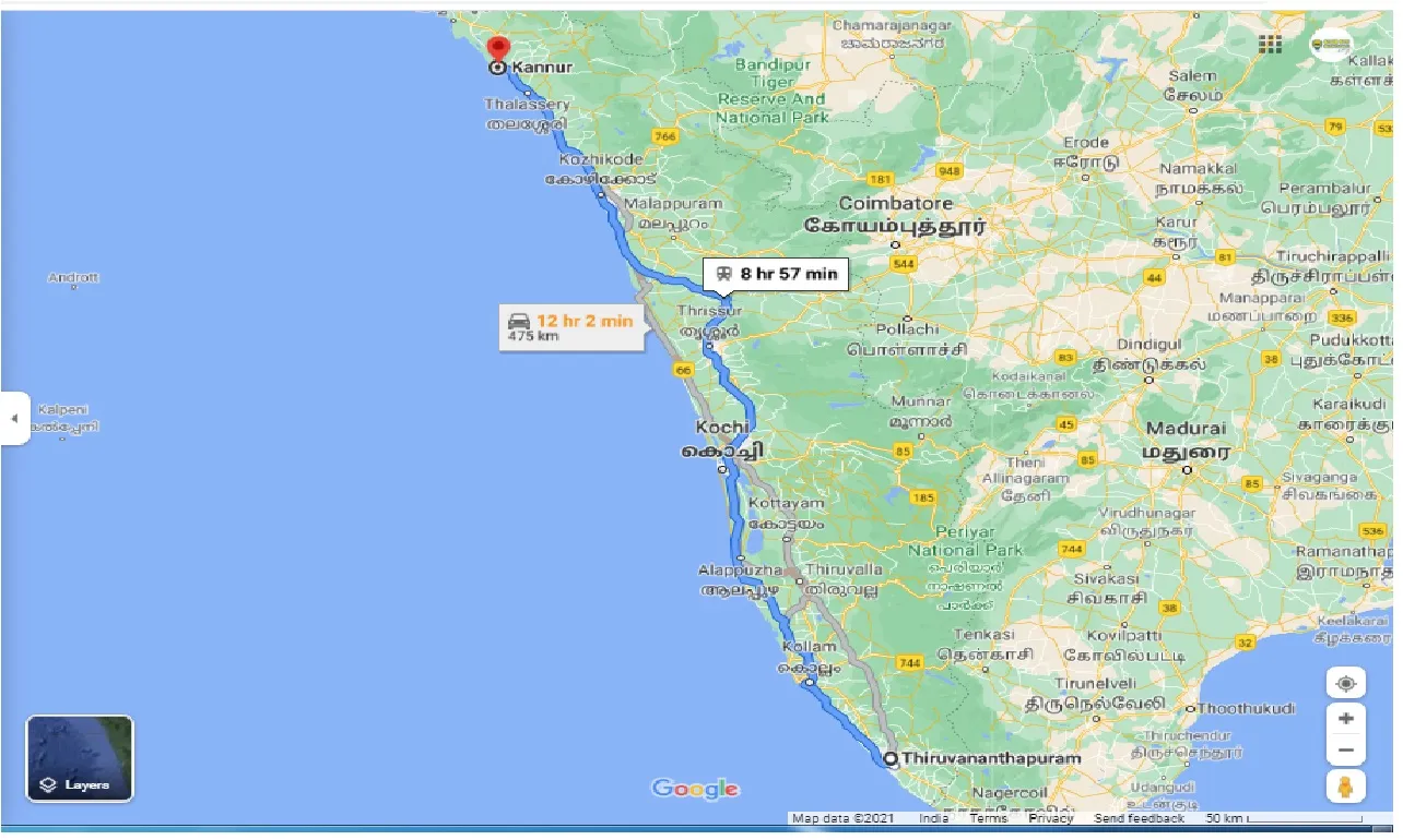 thiruvananthapuram-to-kannur-one-way