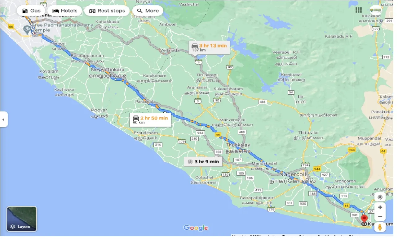 thiruvananthapuram-to-kanyakumari-one-way