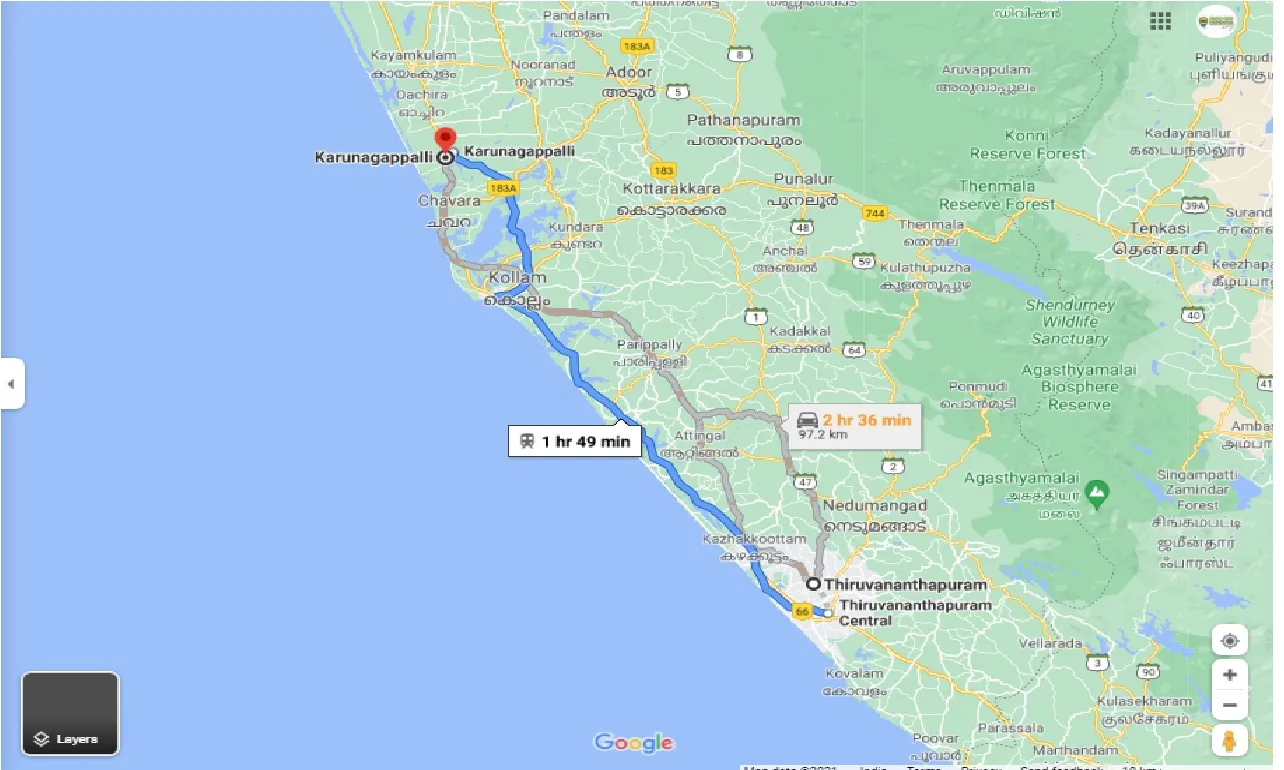 thiruvananthapuram-to-karunagappally-one-way