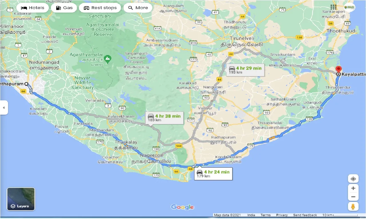 thiruvananthapuram-to-kayalpattinam-one-way