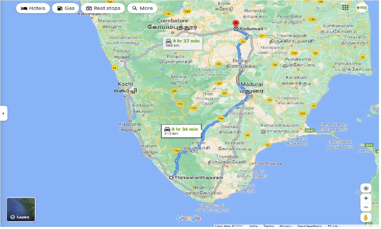 thiruvananthapuram-to-kodumudi-one-way