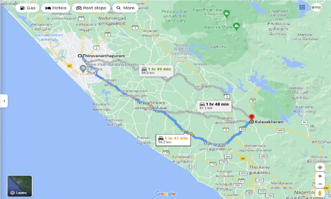 thiruvananthapuram-to-kulasekaram-one-way