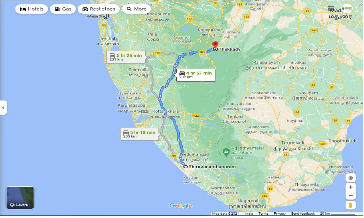 thiruvananthapuram-to-thekkady-round-trip